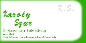 karoly szur business card