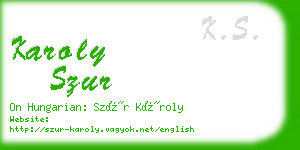 karoly szur business card